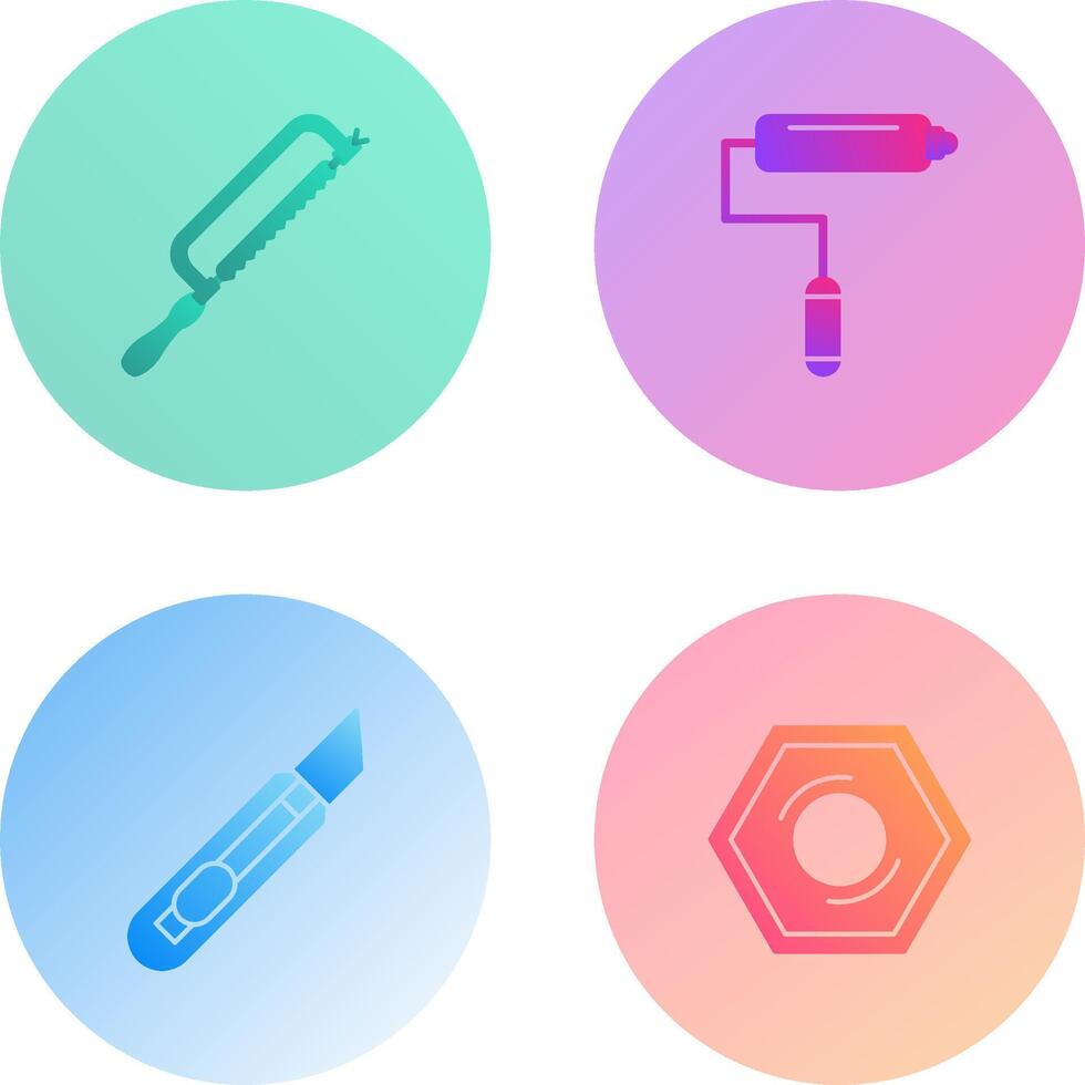 Hacksaw and Paint Roller Icon vector