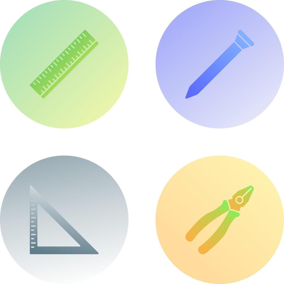 Ruler and Nail Icon vector