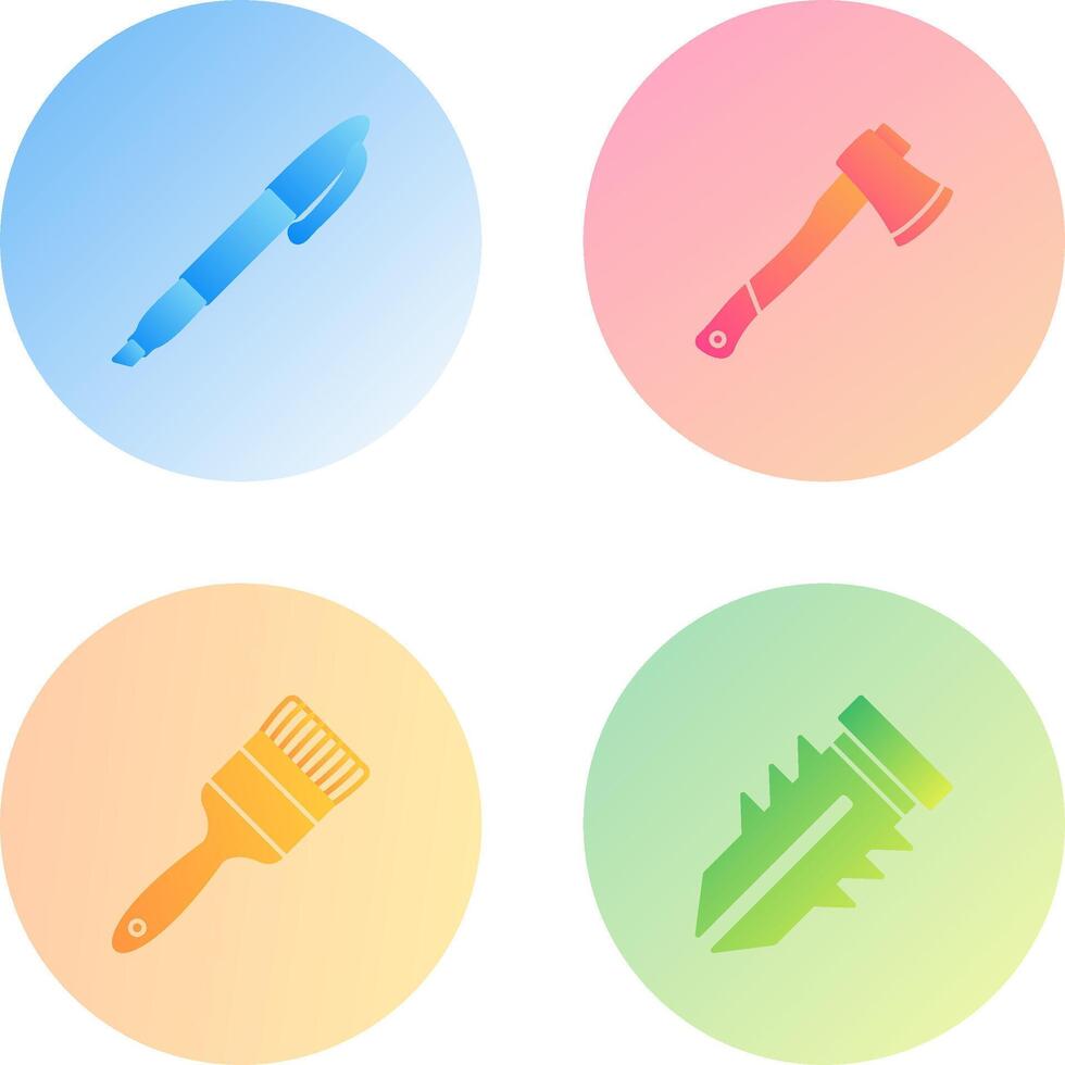 Marker and Axe Icon vector