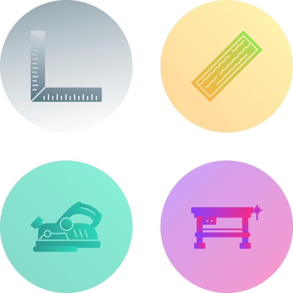 Square Ruller and Plank Icon vector
