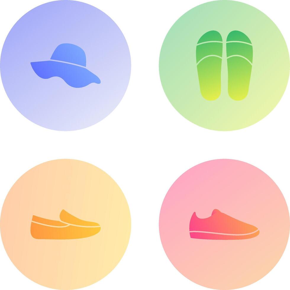 sombrero y zapatillas icono vector