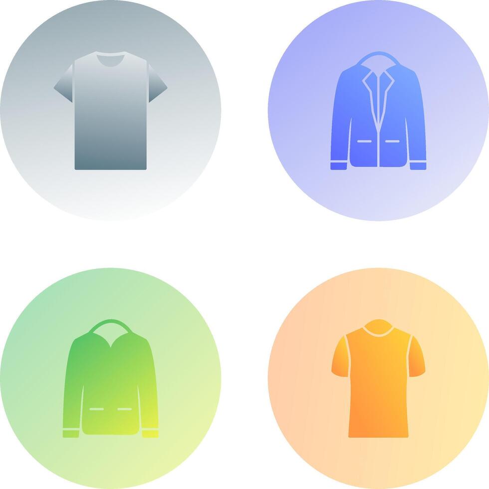 Plain T Shirt and Stylish Jacket Icon vector