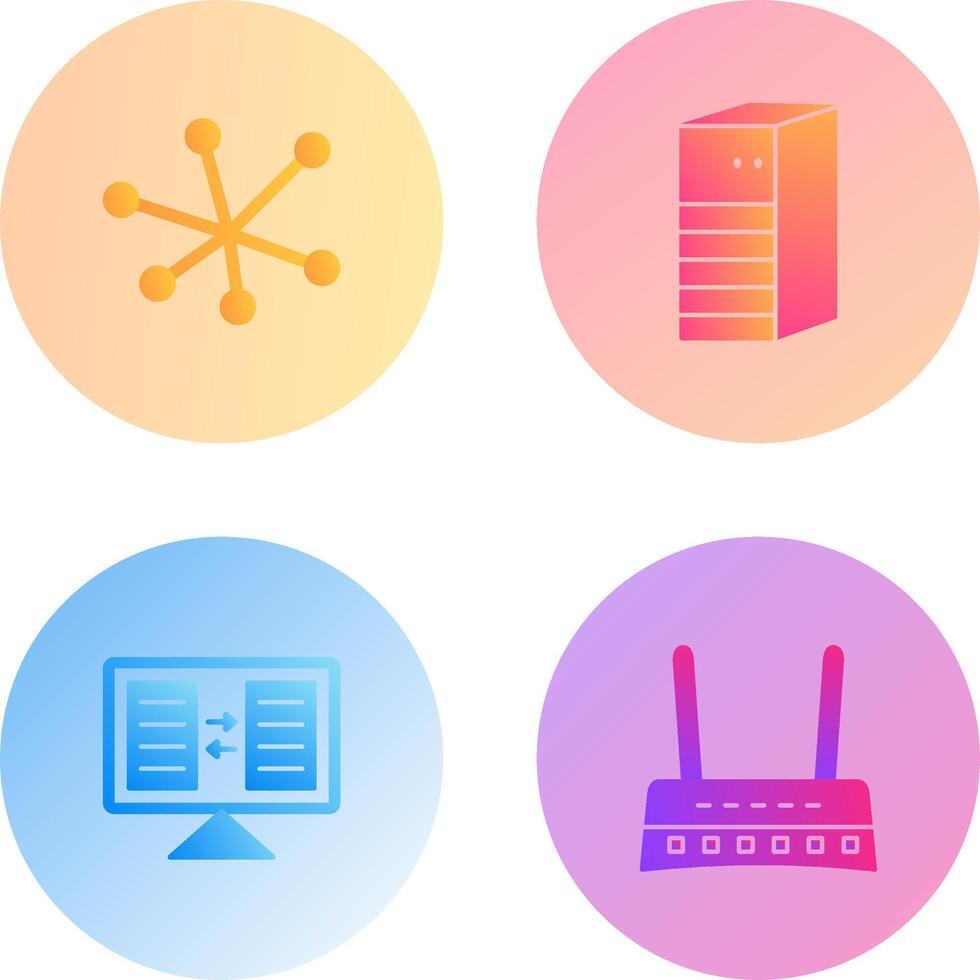 Internet and Server Network Icon vector