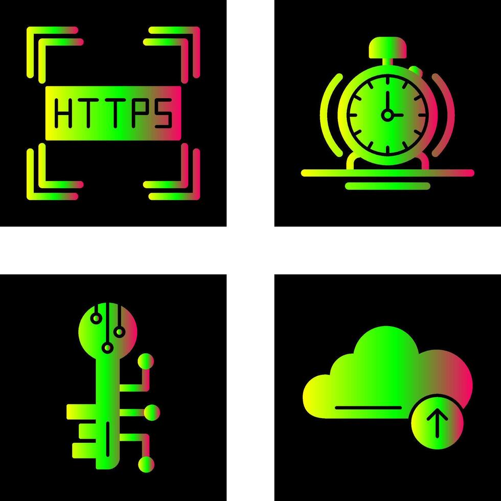 Https and Alarm Icon vector