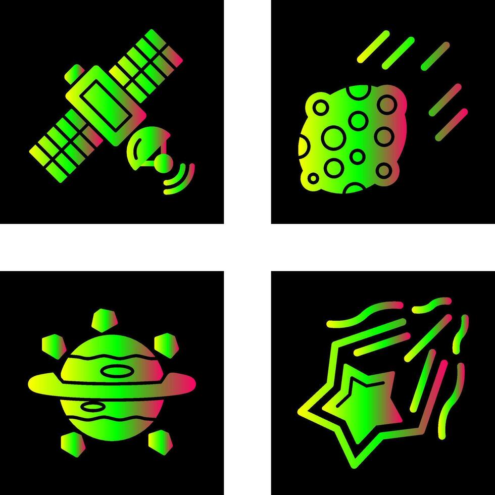 satelite and asteroid Icon vector