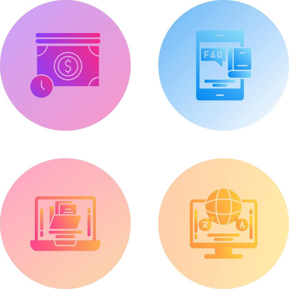 Time is Mony and Faq Icon vector