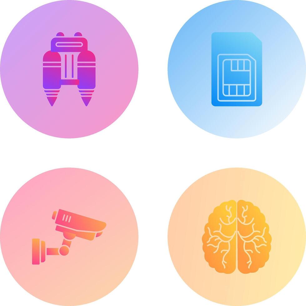Jetpack and Sim Card Icon vector