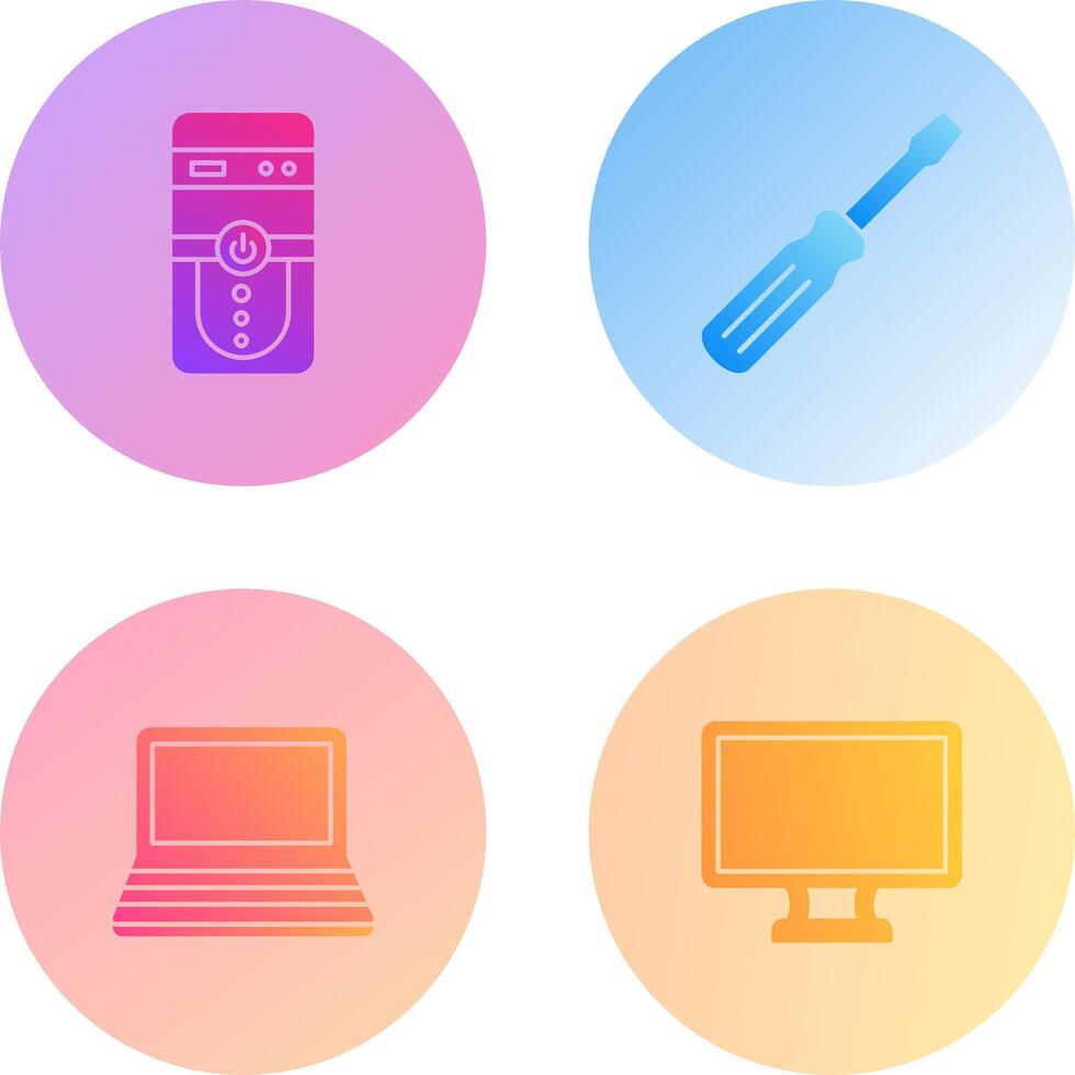 Cpu and Screw driver Icon vector