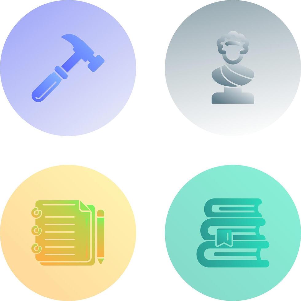 Hammer and Statue Icon vector