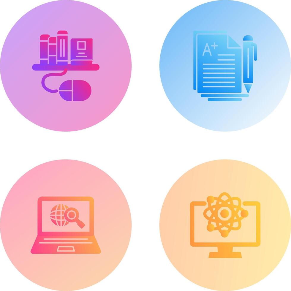 Digital Library and Essay Icon vector