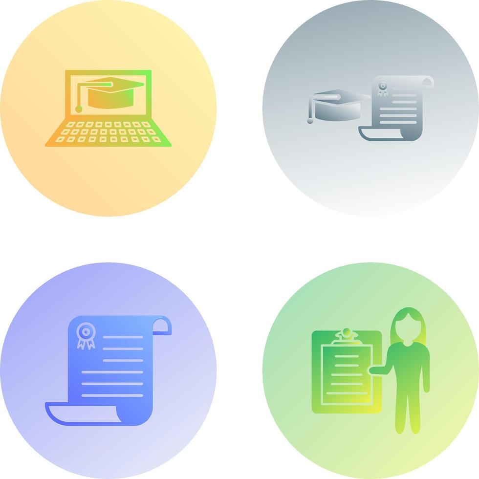 Online Graduation and Graduation Icon vector