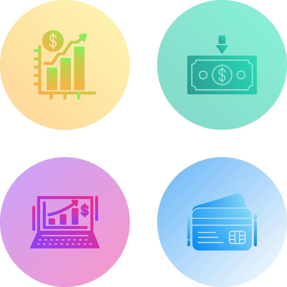 Chart Up and Money Down Icon vector