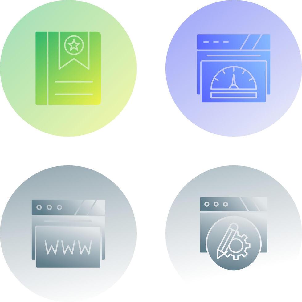 Bookmark and Speedometer Icon vector