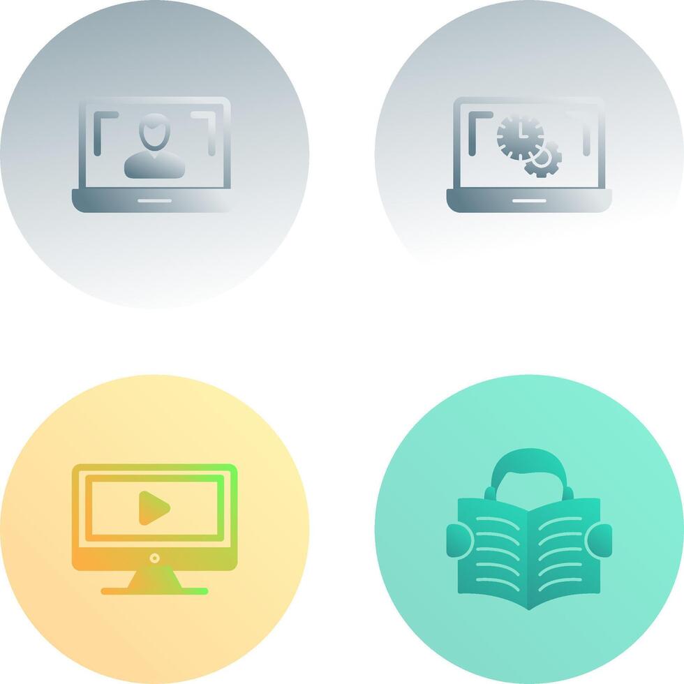 Flex Time and Online Lesson Icon vector