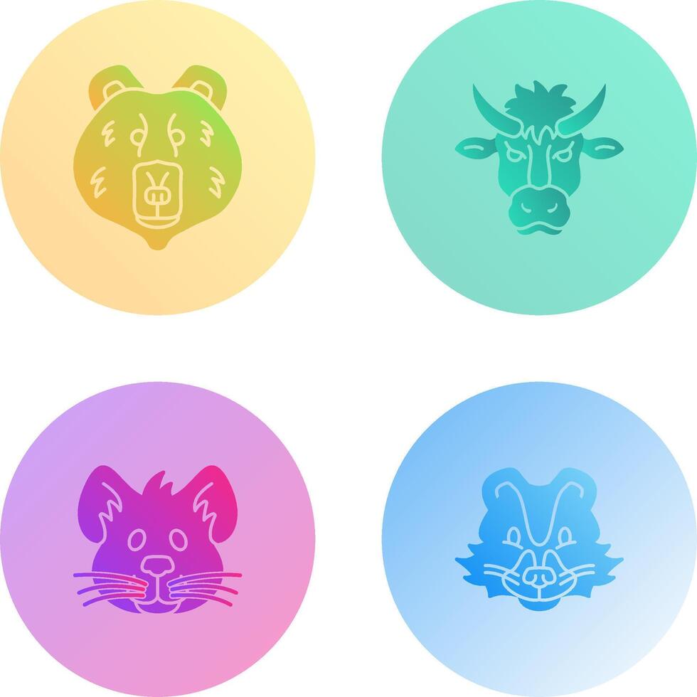 Polar Bear and Bison Icon vector