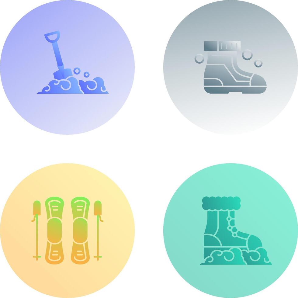 Shovel and Ski Boots Icon vector