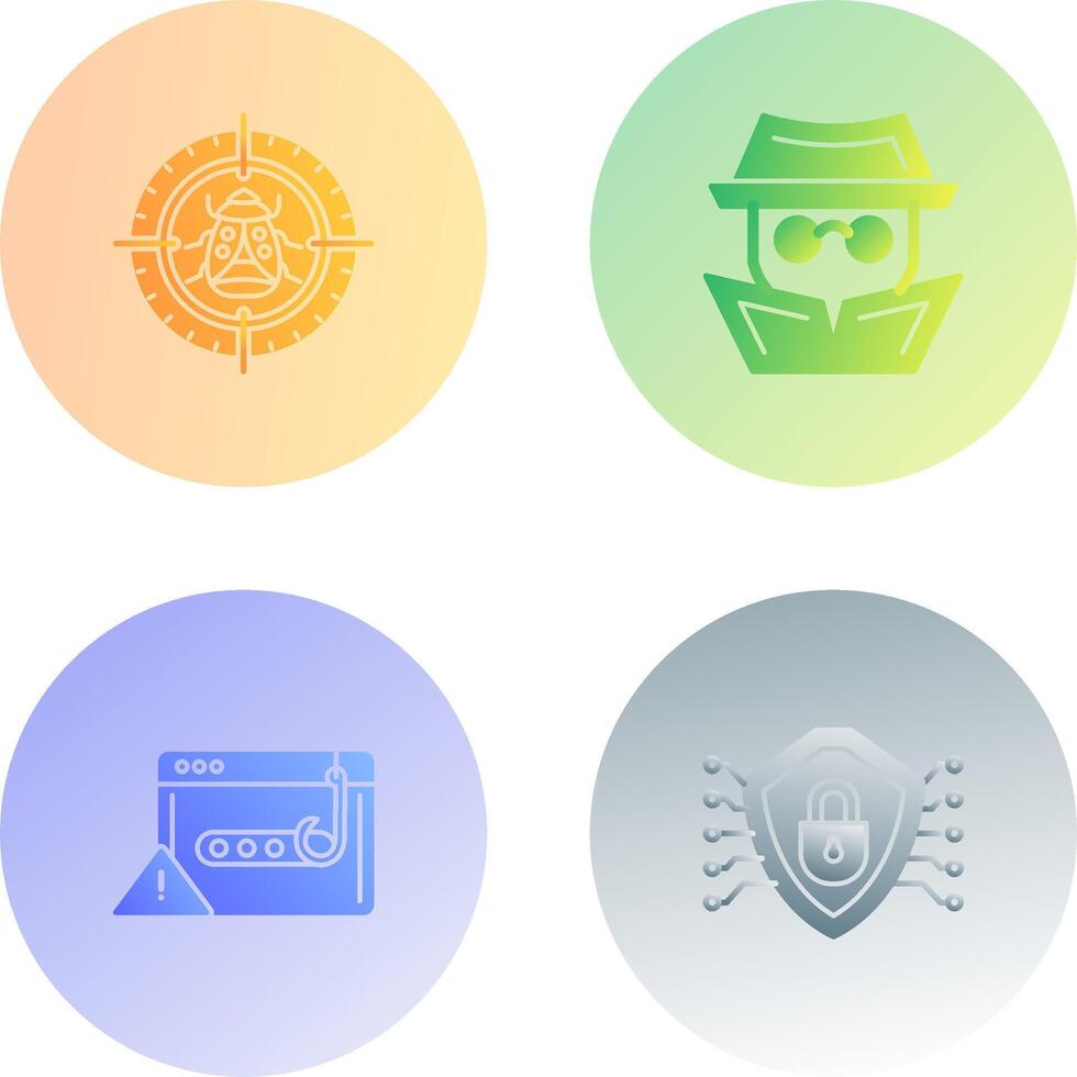 Bug Target and Hacker Icon vector