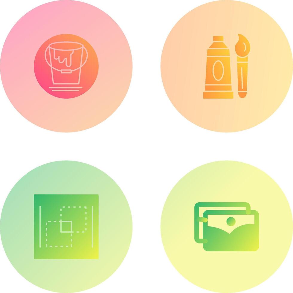 paint bucket and oil paint Icon vector
