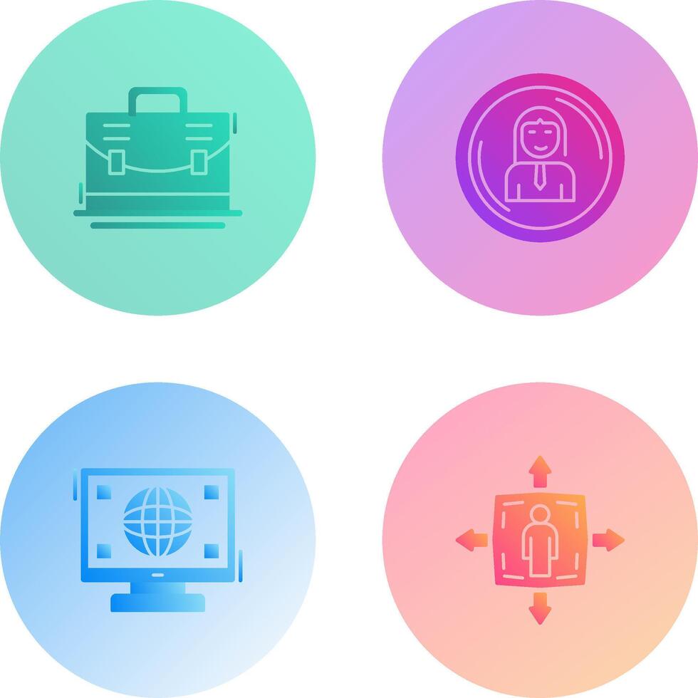 Briefcase and User Icon vector