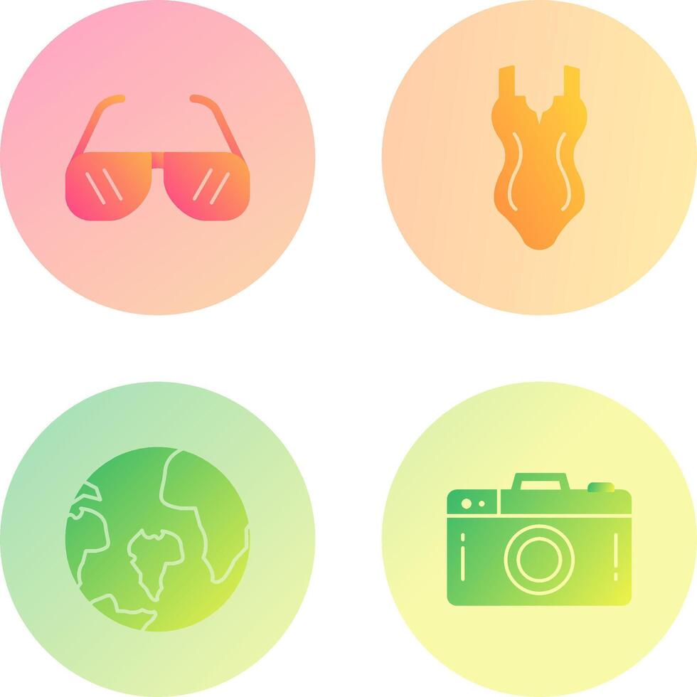 Dom lentes y nadar icono vector