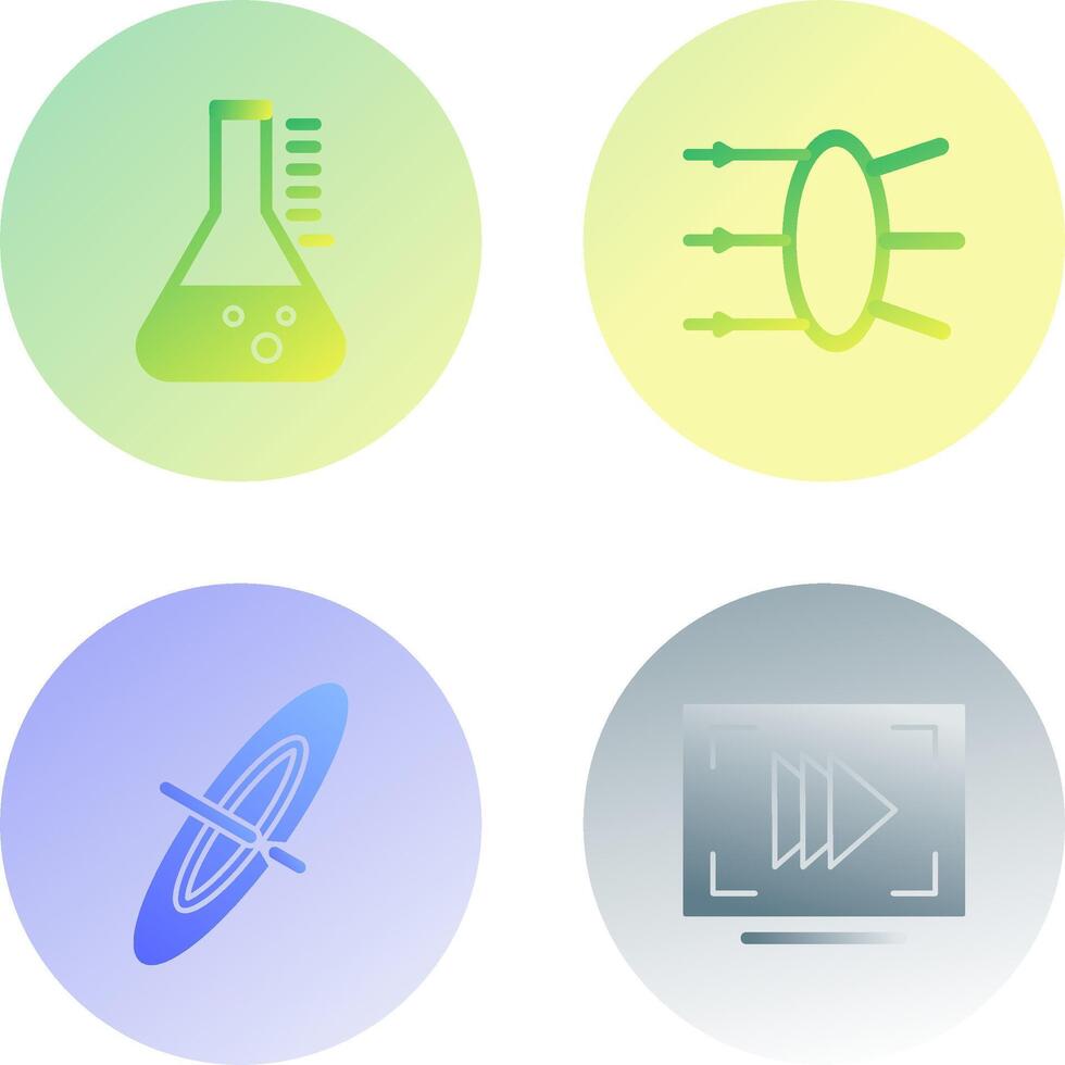 Refraction and beaker Icon vector