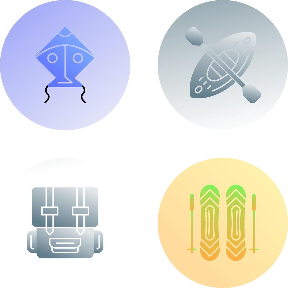 Kite and Kayak Icon vector
