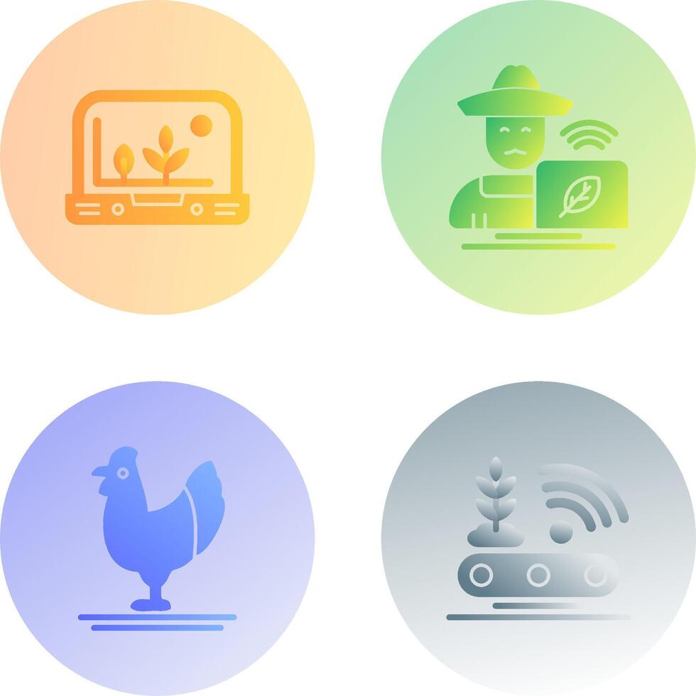 Smart Farm and Farmer Icon vector