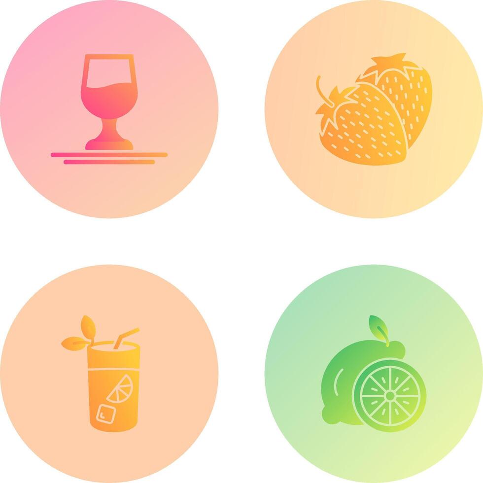 Wine and Strawberry Icon vector