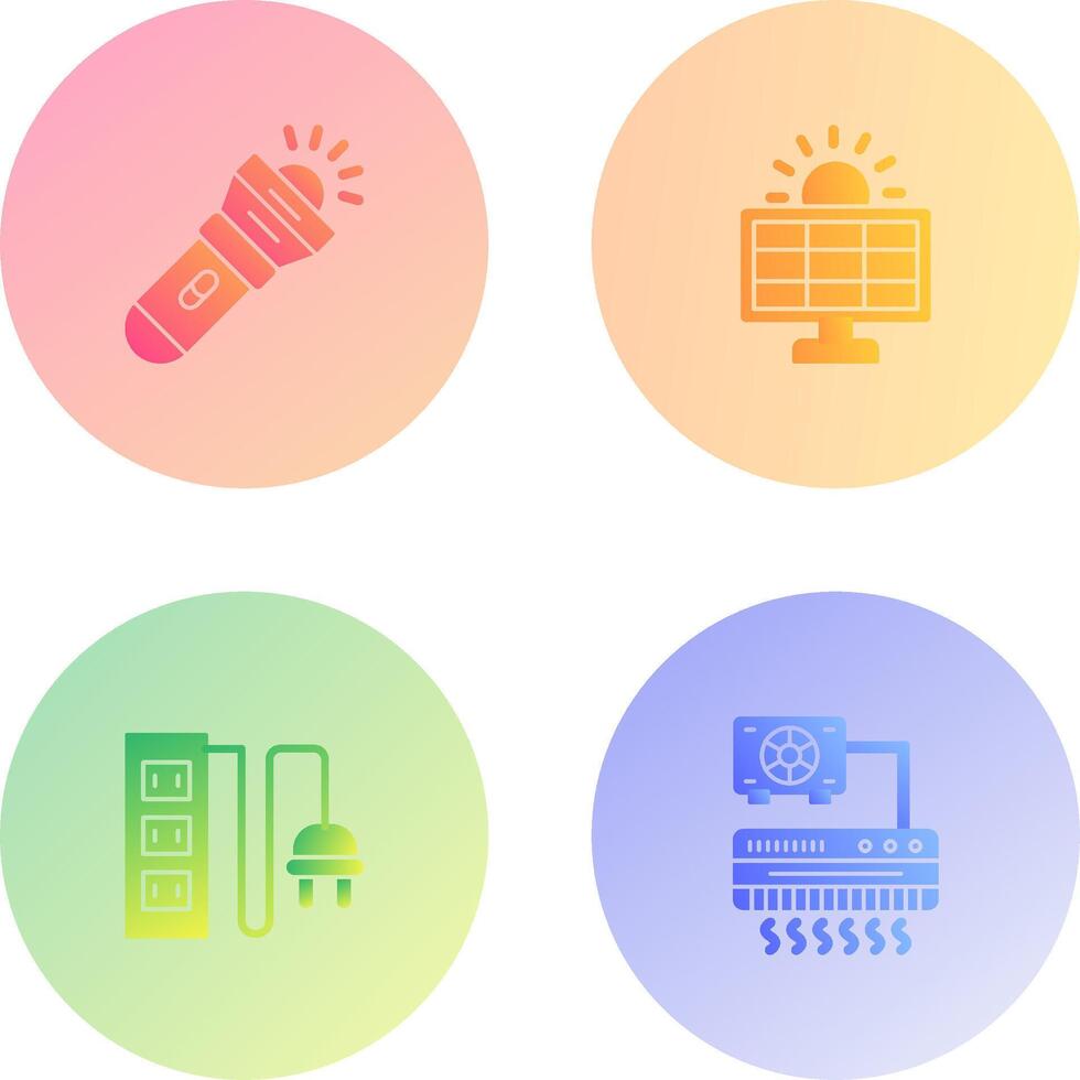 Flashlight and Solar Icon vector