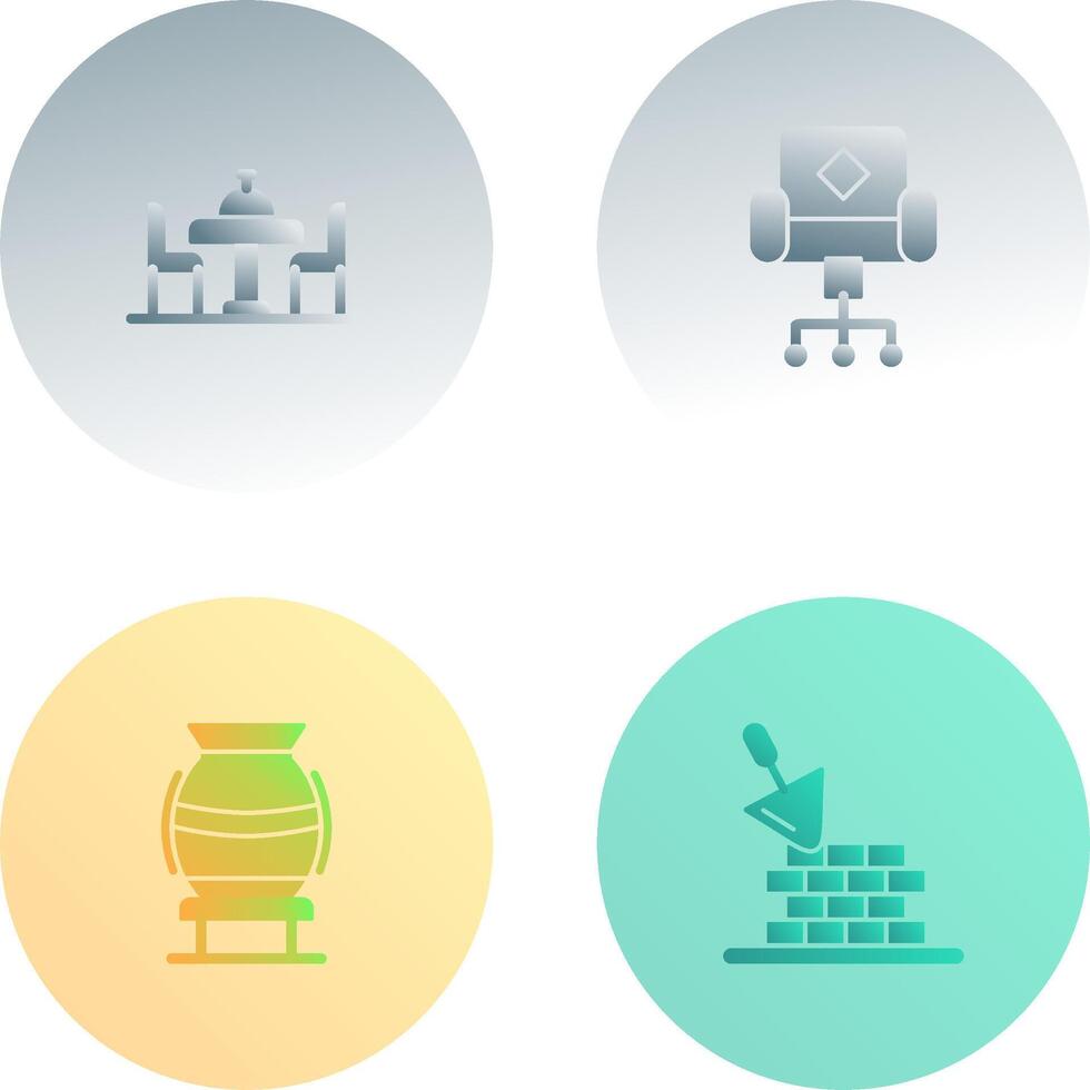 Chair and Dinning Table Icon vector