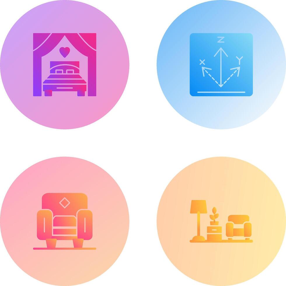 Bed and Axis Icon vector