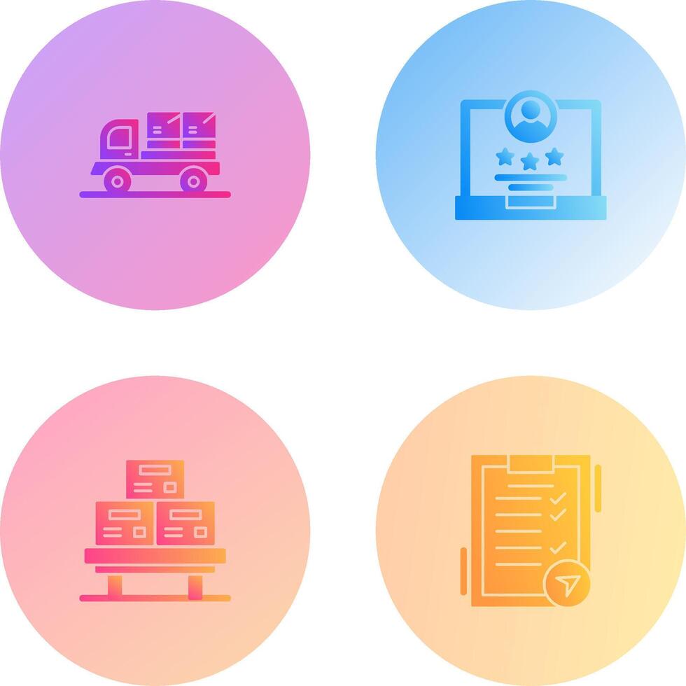 delivery truck and rating Icon vector