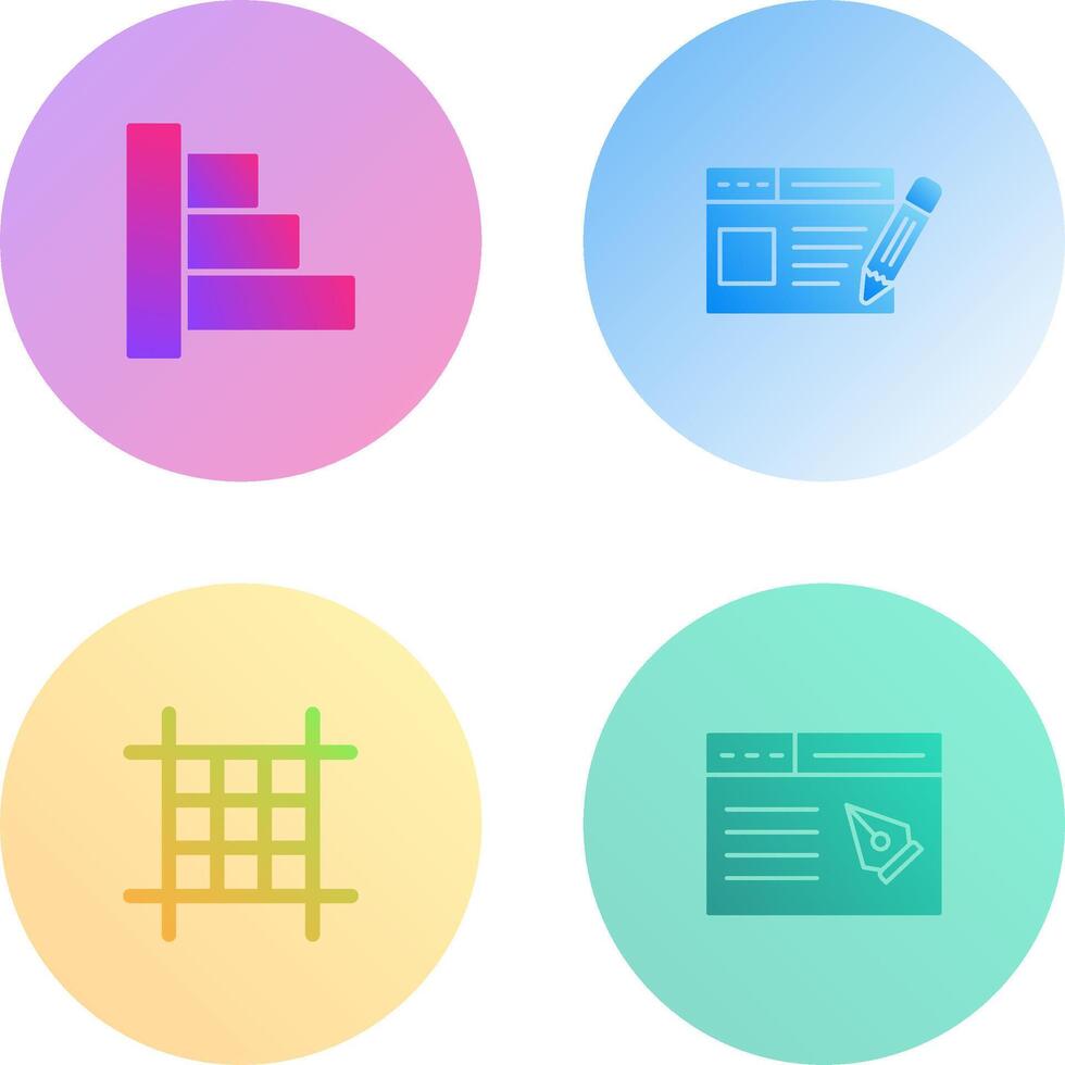 Object Alignment and Web Page Icon vector