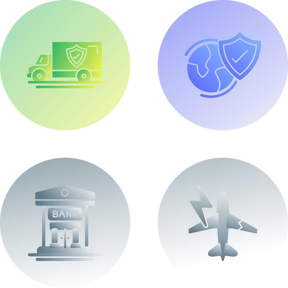 Delivery Truck and Worldwide Security Icon vector