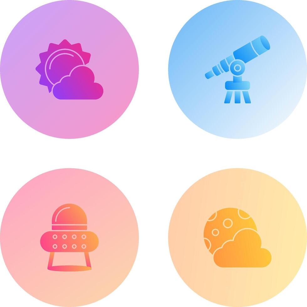 sun and telescope Icon vector