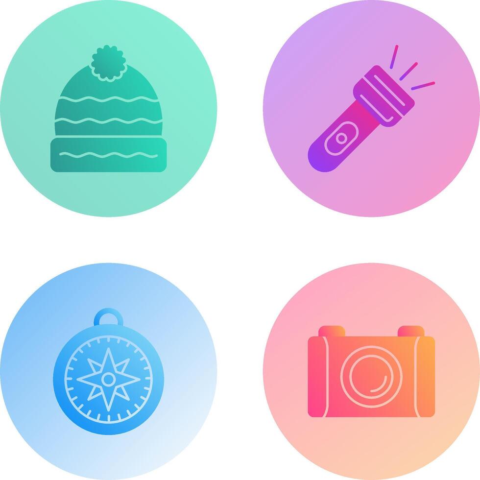 Winter Hat and Flash Light Icon vector