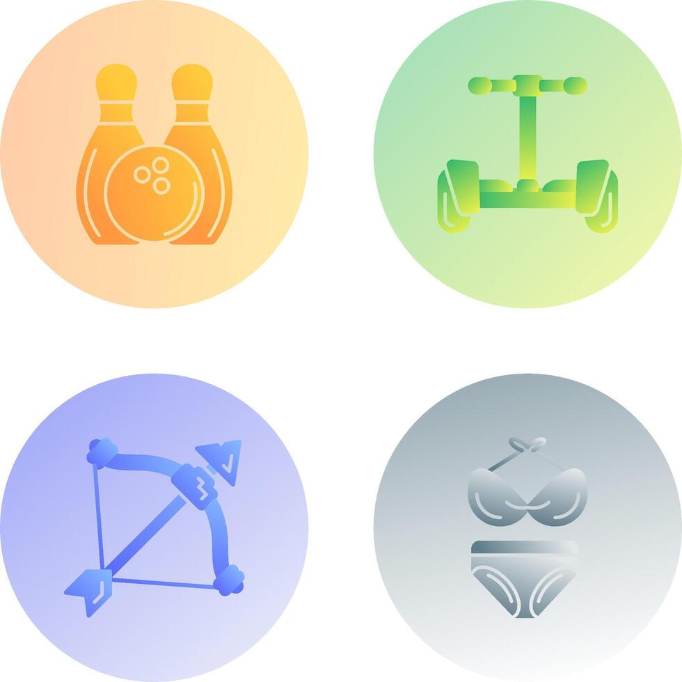 Bowling and Hoverboard Icon vector