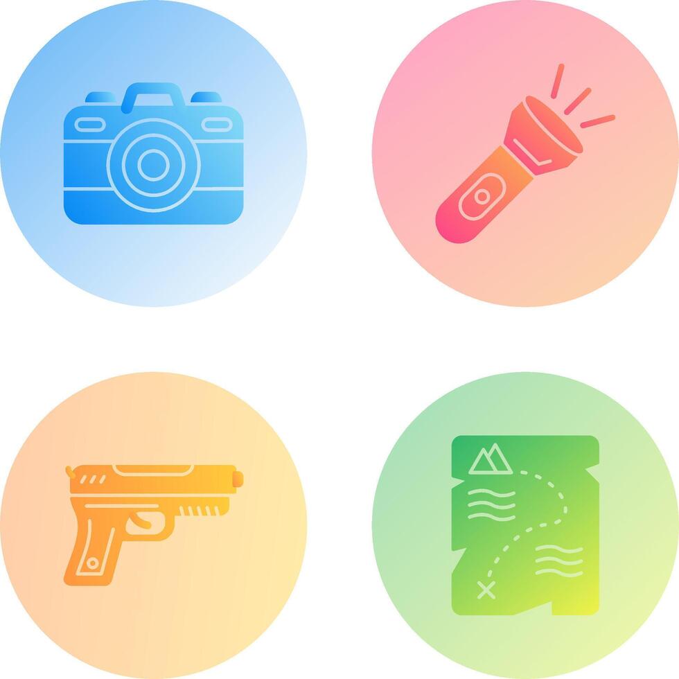 Camera and Flash Light Icon vector