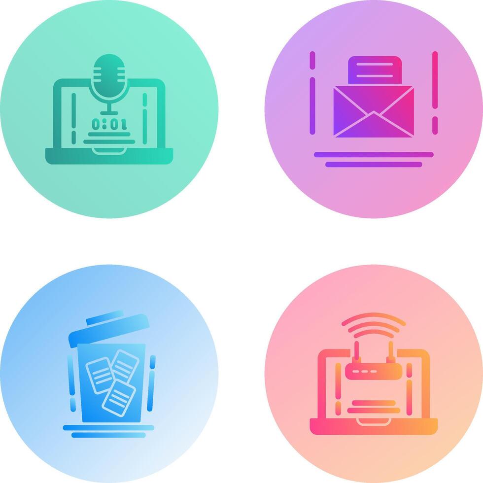 Voice Recorder and Email Icon vector