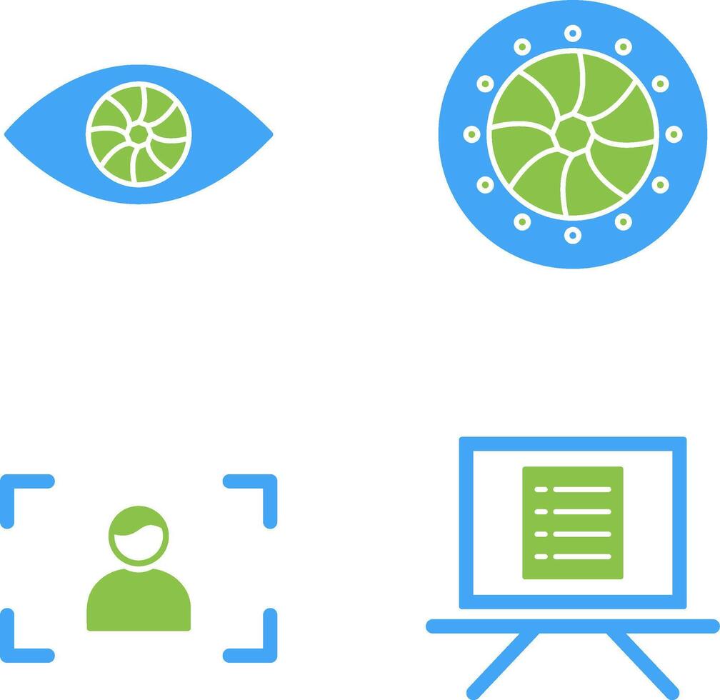 eye and optical diaphram Icon vector