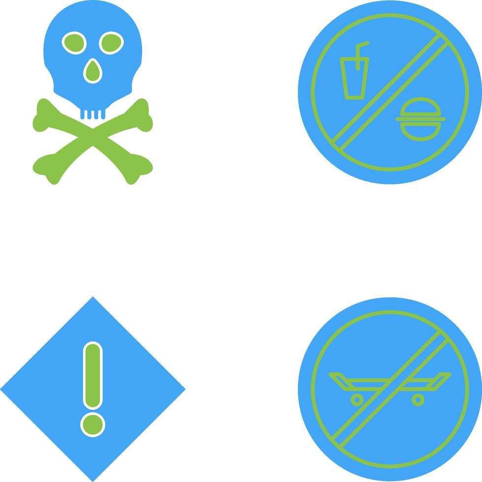 death sign and no foods or drink Icon vector