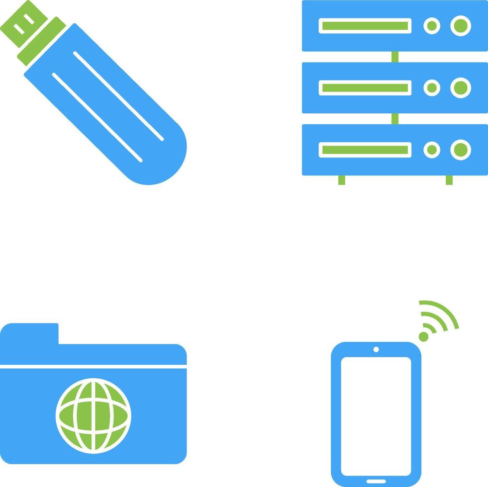 usb drive and server Icon vector