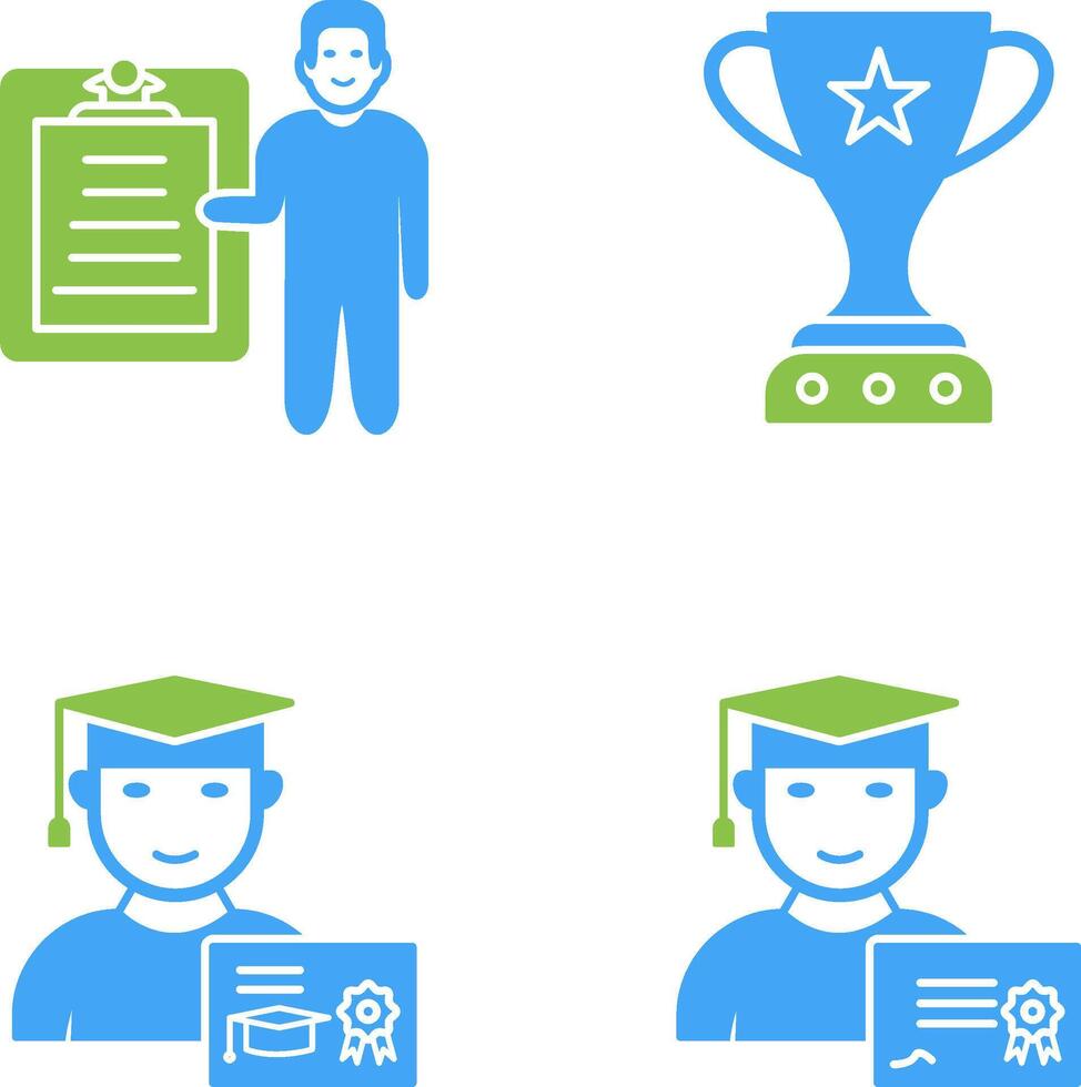 Winner and Male Presenter Icon vector