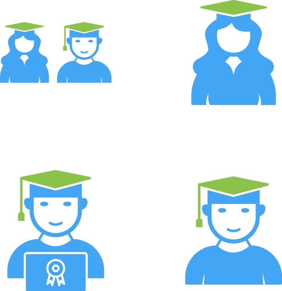 Graduates and Female Graduate Icon vector