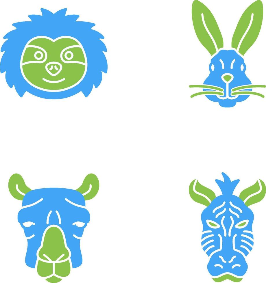 Sloth and Rabbit Icon vector