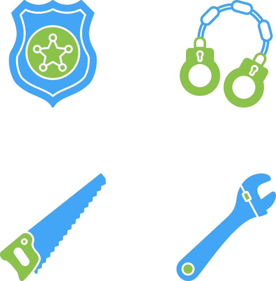 Police shield and Handcuff Icon vector