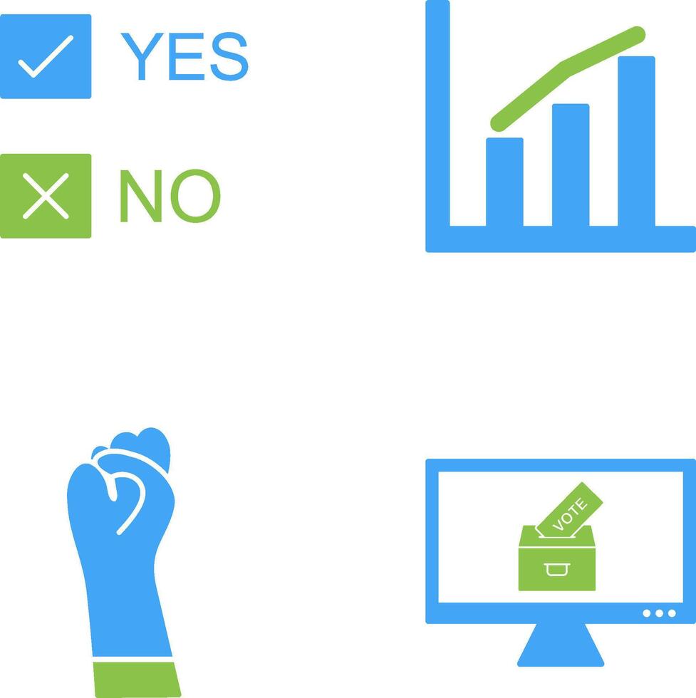 Yes No Option and Statistics Icon vector