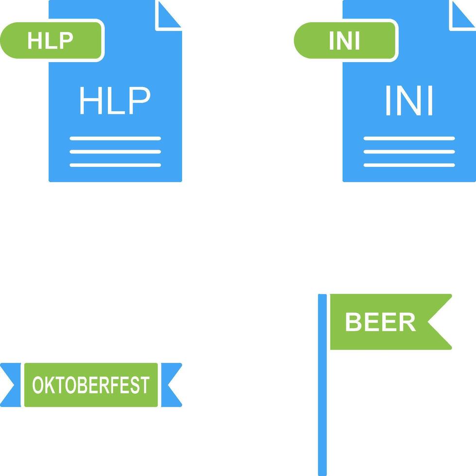 HLP and INI Icon vector