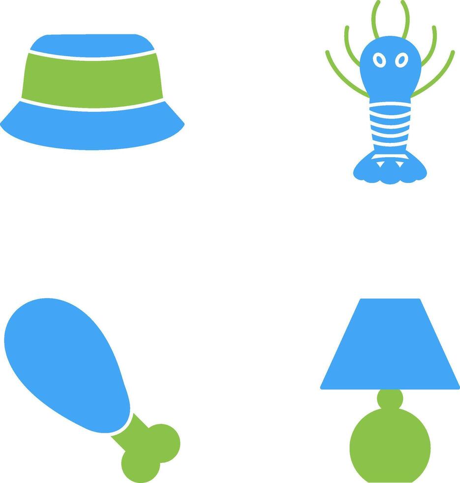 Men Hat and Lobster Icon vector