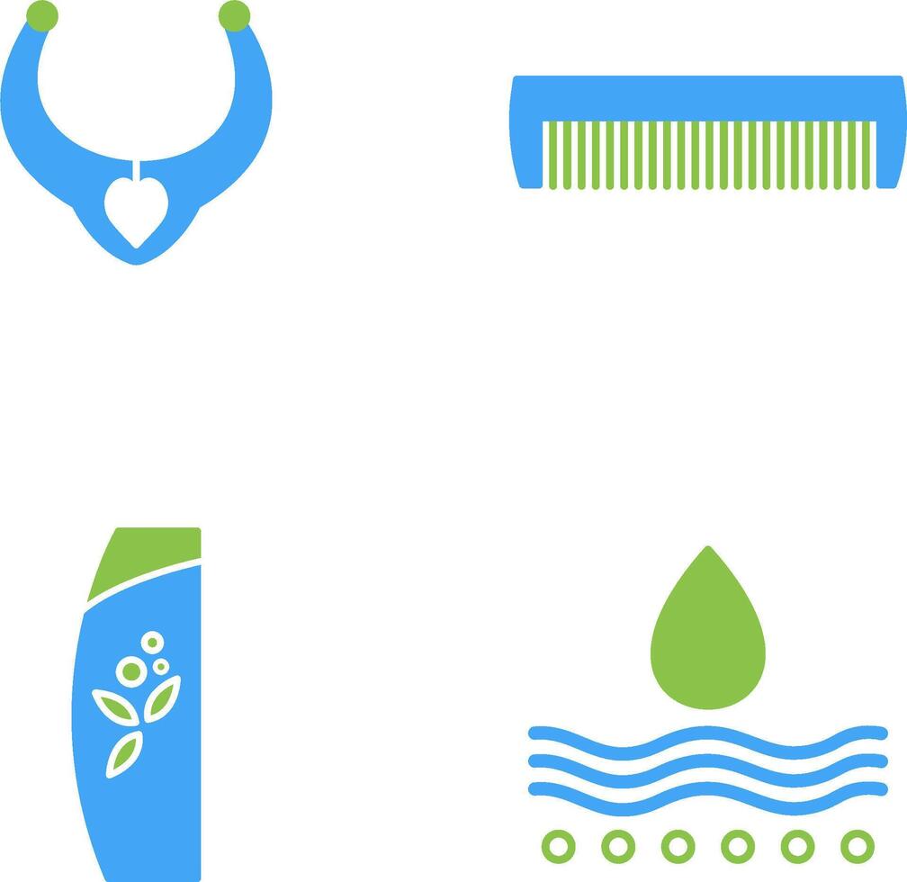 Necklace and Comb Icon vector